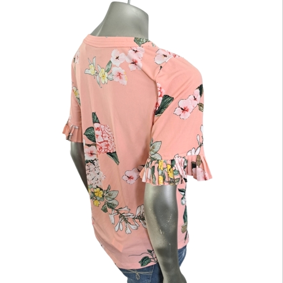 🪻BOGO🪻 NWOT 7th Avenue Peach Floral Top‎ - Size Medium - Picture 7 of 11
